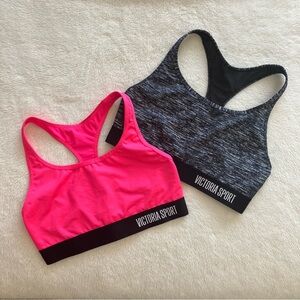 Victoria’s Secret Sport The Player Racerback Sports Bra Bundle Neon Pink Medium